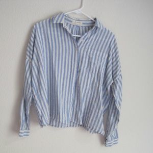 Pacsun LA Hearts Blue Striped Button Up - Size S